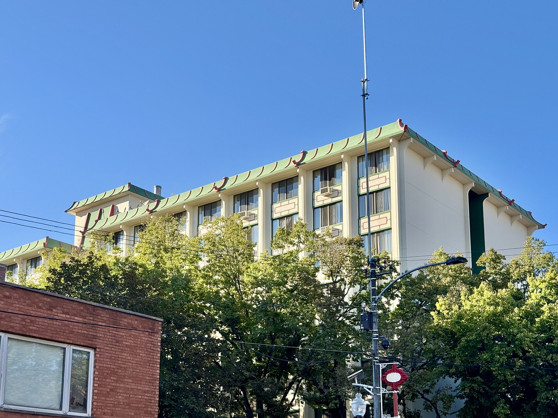 Exterior of the Chinatown Elderly Apartments senior housing building in Chicago, Illinois